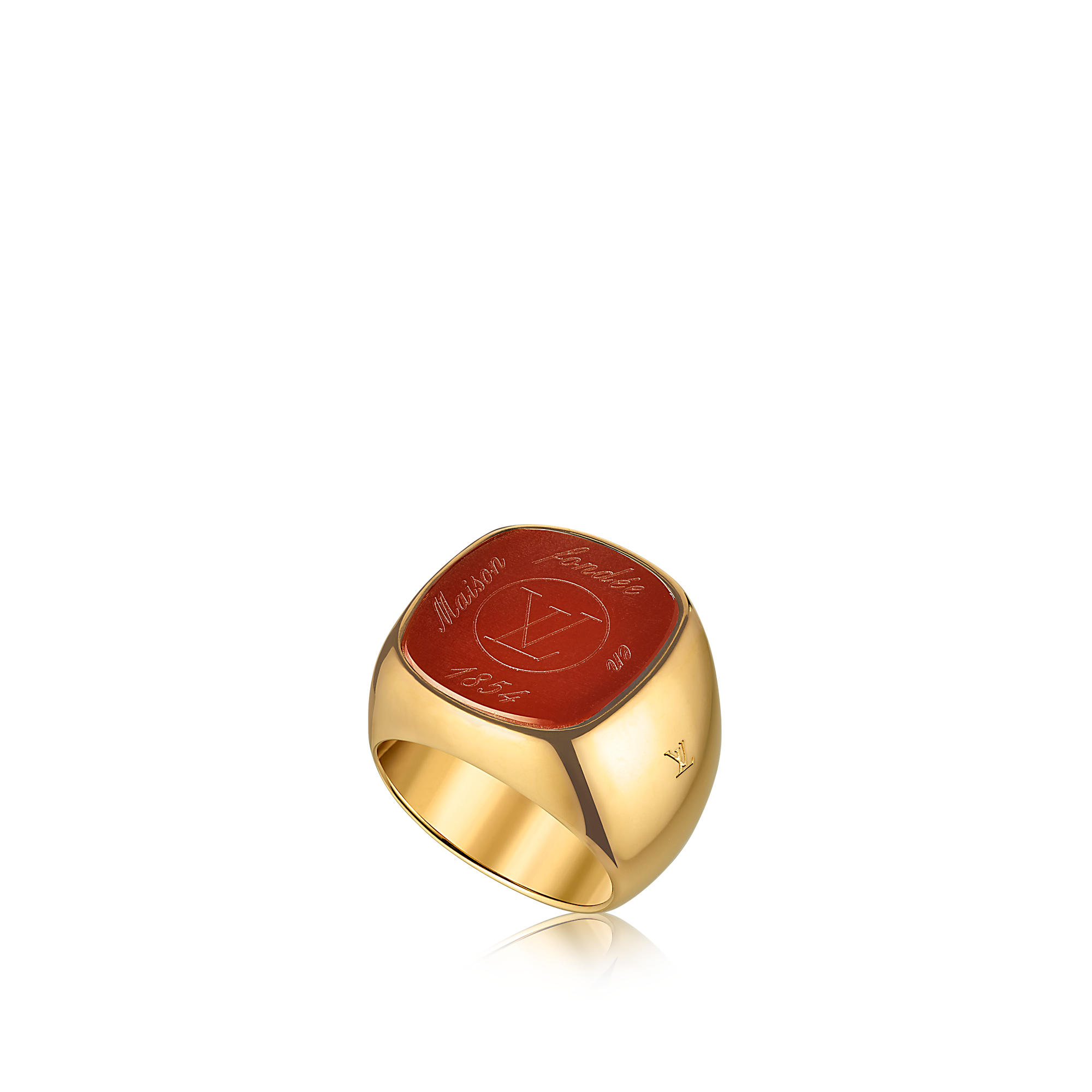 LOUIS VUITTON Brass Essential V Ring M Gold Silver 476109